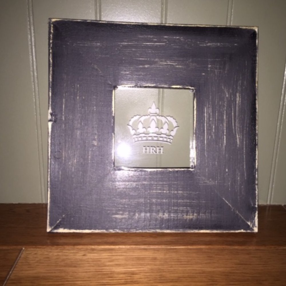 HRH Etched Glass and Wood Frame Artwork - Picture 3 of 3